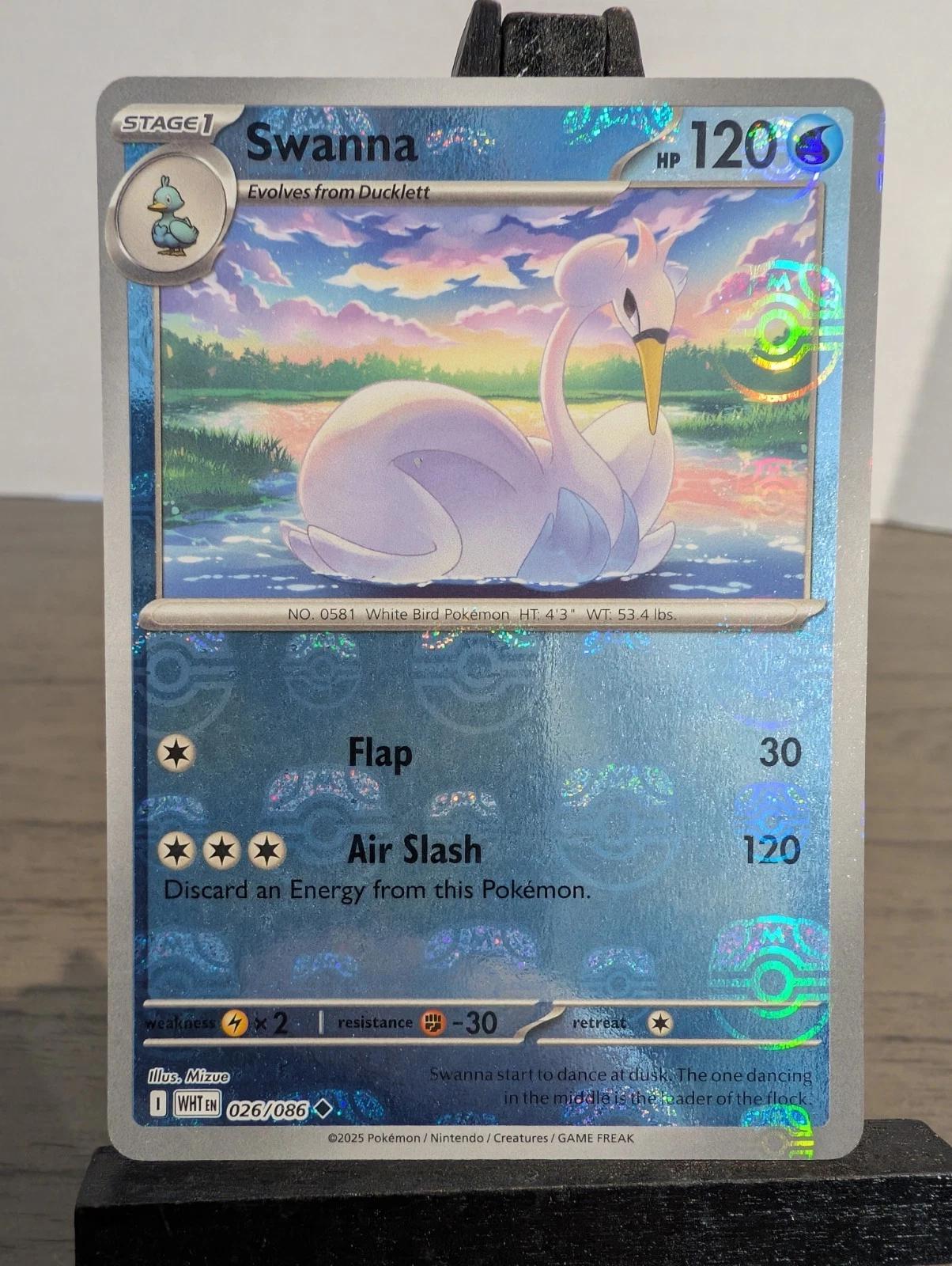 White Flare Swanna [Master-Ball] Pokémon card